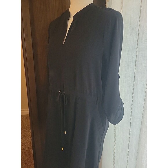 Haute Monde Lightweight Utility Style‎ Dress Black Gold Hardware Pockets Medium - Picture 9 of 14